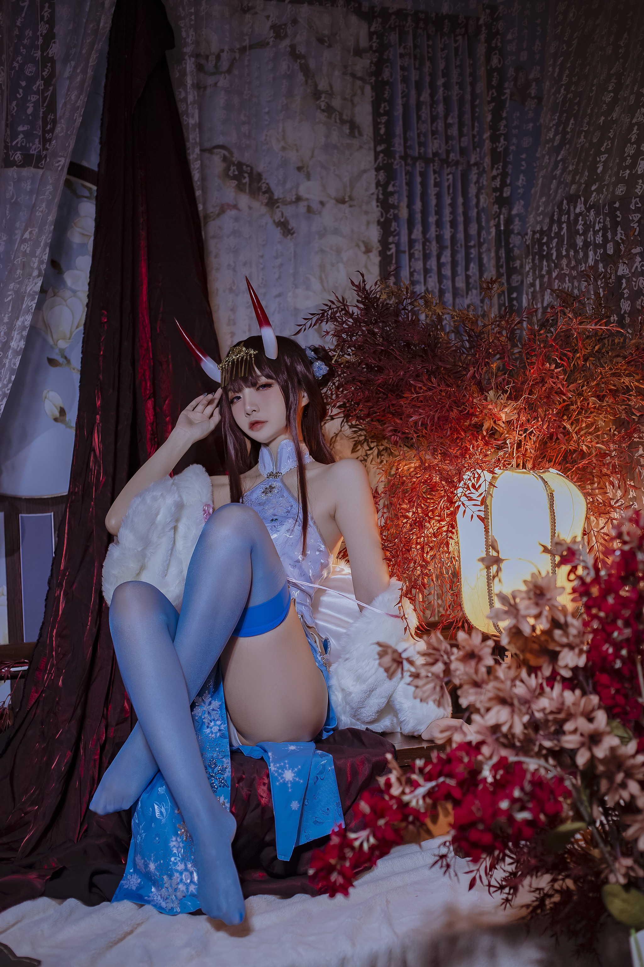 图片[1]-二佐Nisa – NO.109 二佐 碧蓝航线 能代旗袍 [18P]-XikXak